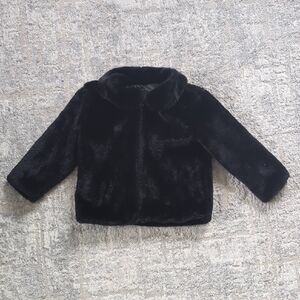 Wonder Nation Black Faux Fur Jacket Size 2T
